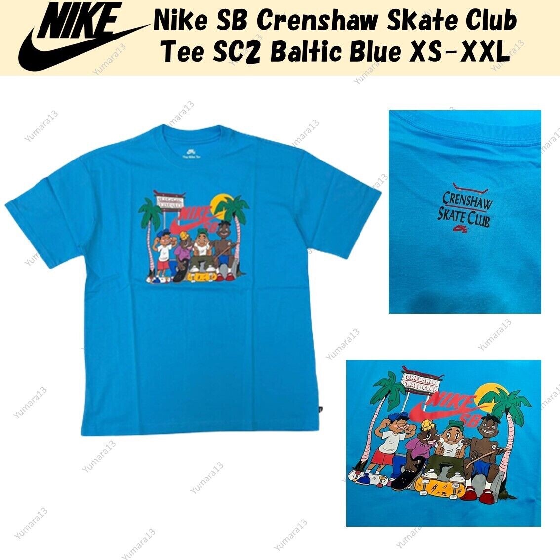 【本物保証 /関税・送料無料】Nike SB Crenshaw Skate Club Tee Nike SB Crenshaw Skate Club Tee FJ1149-100 Medium Large XL