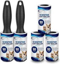 Scented Lint Roller 450 Sheets, Fresh Linen Scent, Extra Sticky, Pet Hair Remove