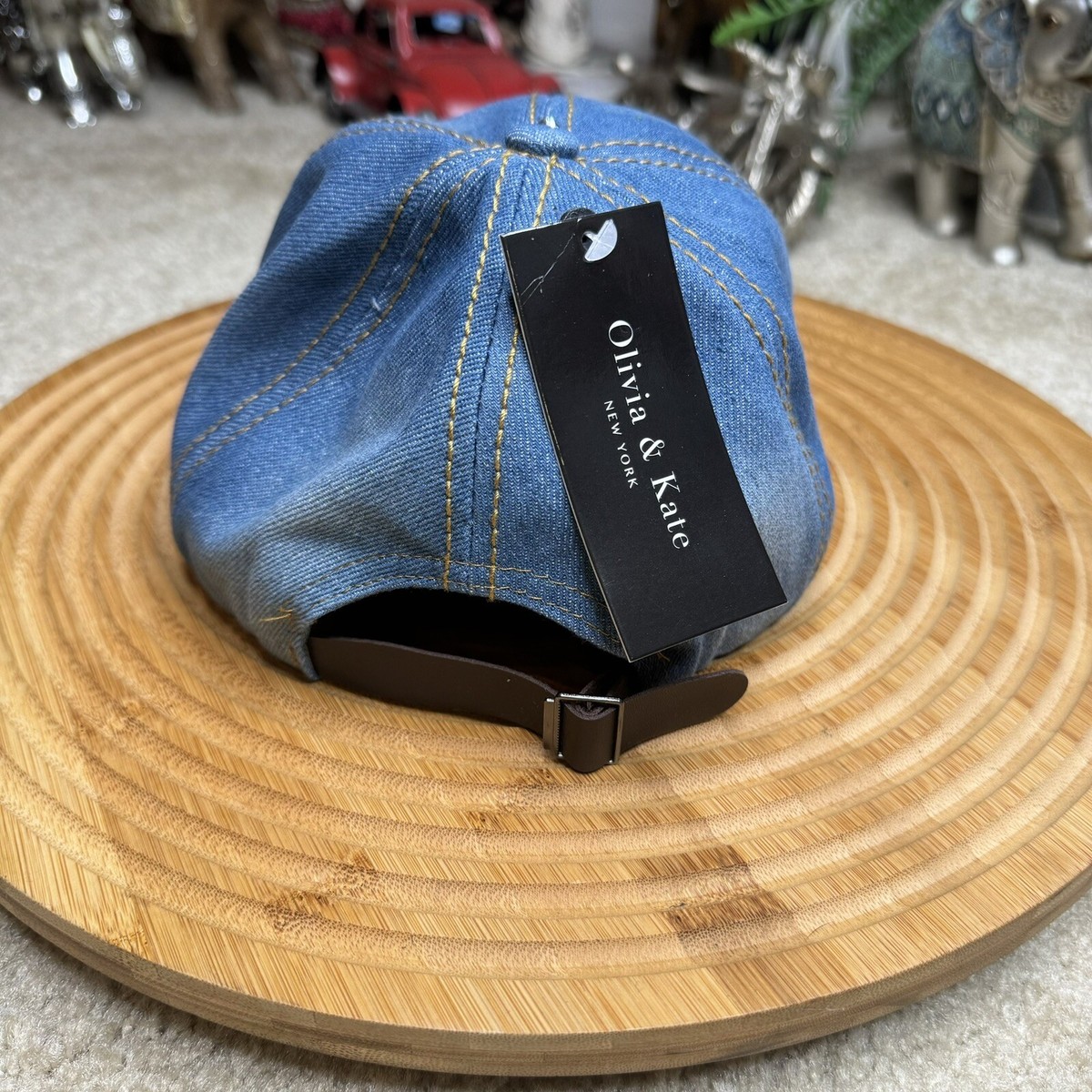Olivia & Kate New York Blue Denim Rhinestone Star Cowgirl Hat Personalized Recycled Denim Cowboy Hat: Rhinestone Festival  main image 2