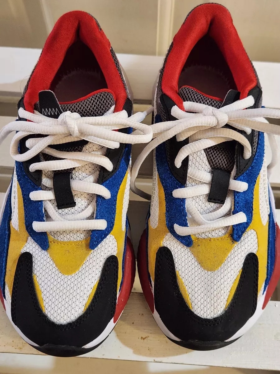 PUMA KIDS RS X3 PUZZLE EXTREME SPECTRA YELLOW WHITE RED BLUE 372358 04 SIZE 1C
