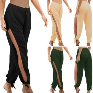 wide leg split harem pants