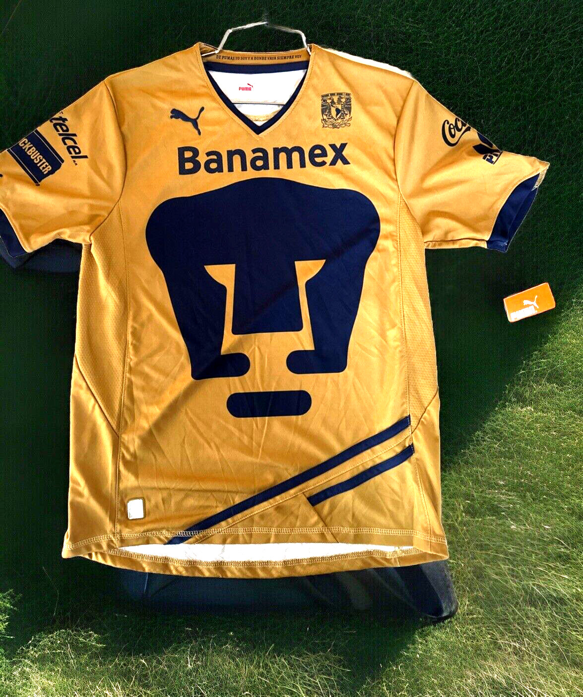 PUMA Pumas UNAM Kids/Youth Gold Jersey 2011-12 UNAM MEXICO GUADALAJARA NWT LRG