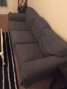 Ikea Ektorp 3 Seater Sofa Grey Second Hand Collection Only Ebay
