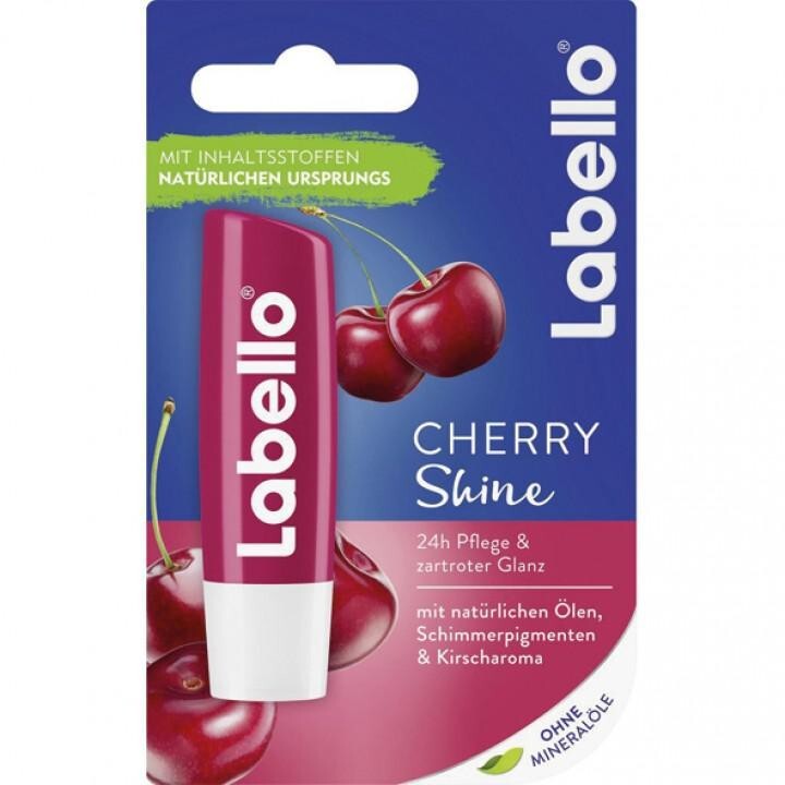 1005,21€/kg - 6x Labello Lipcare/Lippenpflegestift - Fruity Shine Cherry - 4,8 g