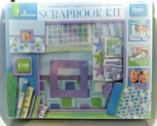 New Scrapbook Kit W/ 2 8x8 Post Bound Albums  Embellishments 1200 pieces WT