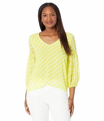 Vince Camuto Balloon Sleeve V-Neck Amalfi Stripe Blouse L70042