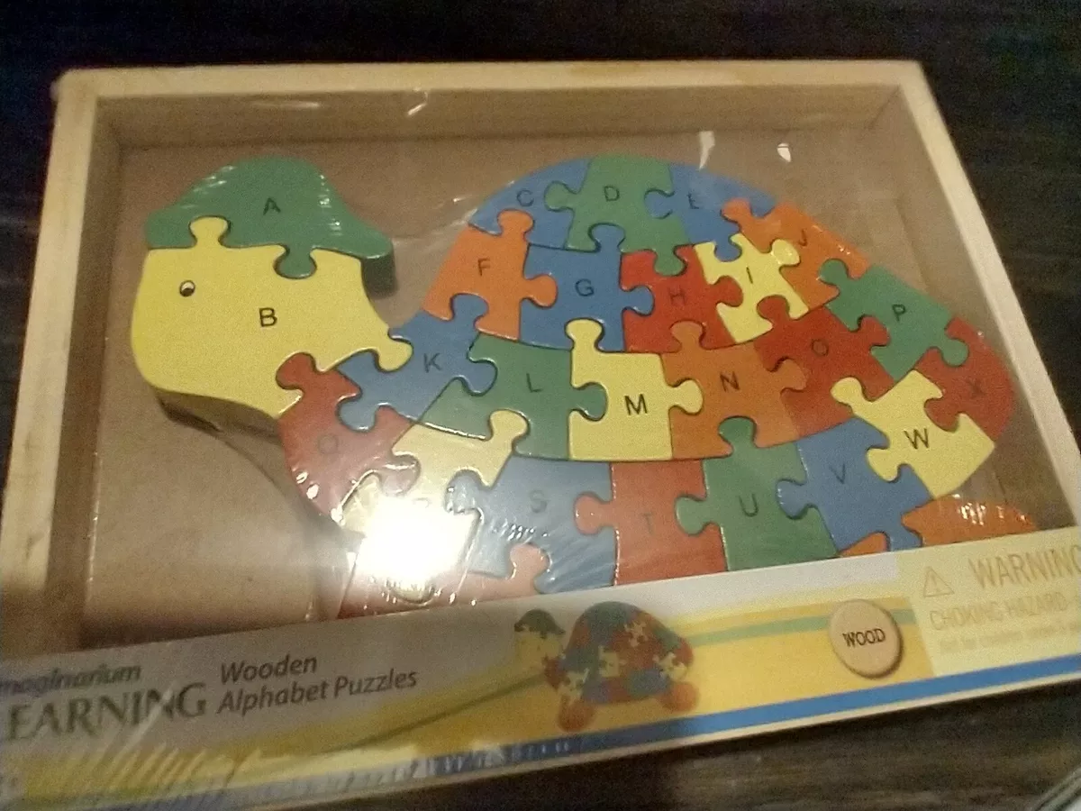 Wooden Alphabet Puzzle Turtle Shape imaginarium learning eBay