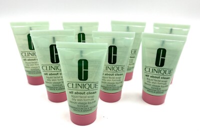 Lot of  8: Clinique  Liquid Facial Soap Oily ~ 1oz *8= 8oz total