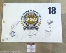 PGA GRAND SLAM GOLF SIGNED FLAG - 2008 - SIGNED FURYK GOOSEN IMMELMAN HARRINGTON
