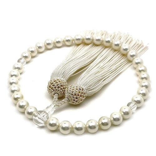 Eizen Nenjuya Prayer Beads for Women (Shell Pearl) Headed Bunch Natural Shell - Picture 2 of 6