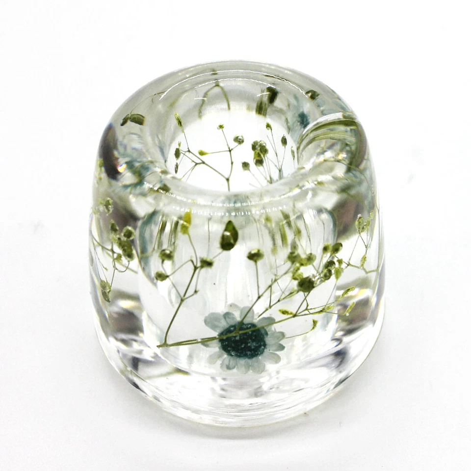 Soporte para cepillo de dientes japonés con flor real en acrílico (azul estrella) Foto 2 de 4