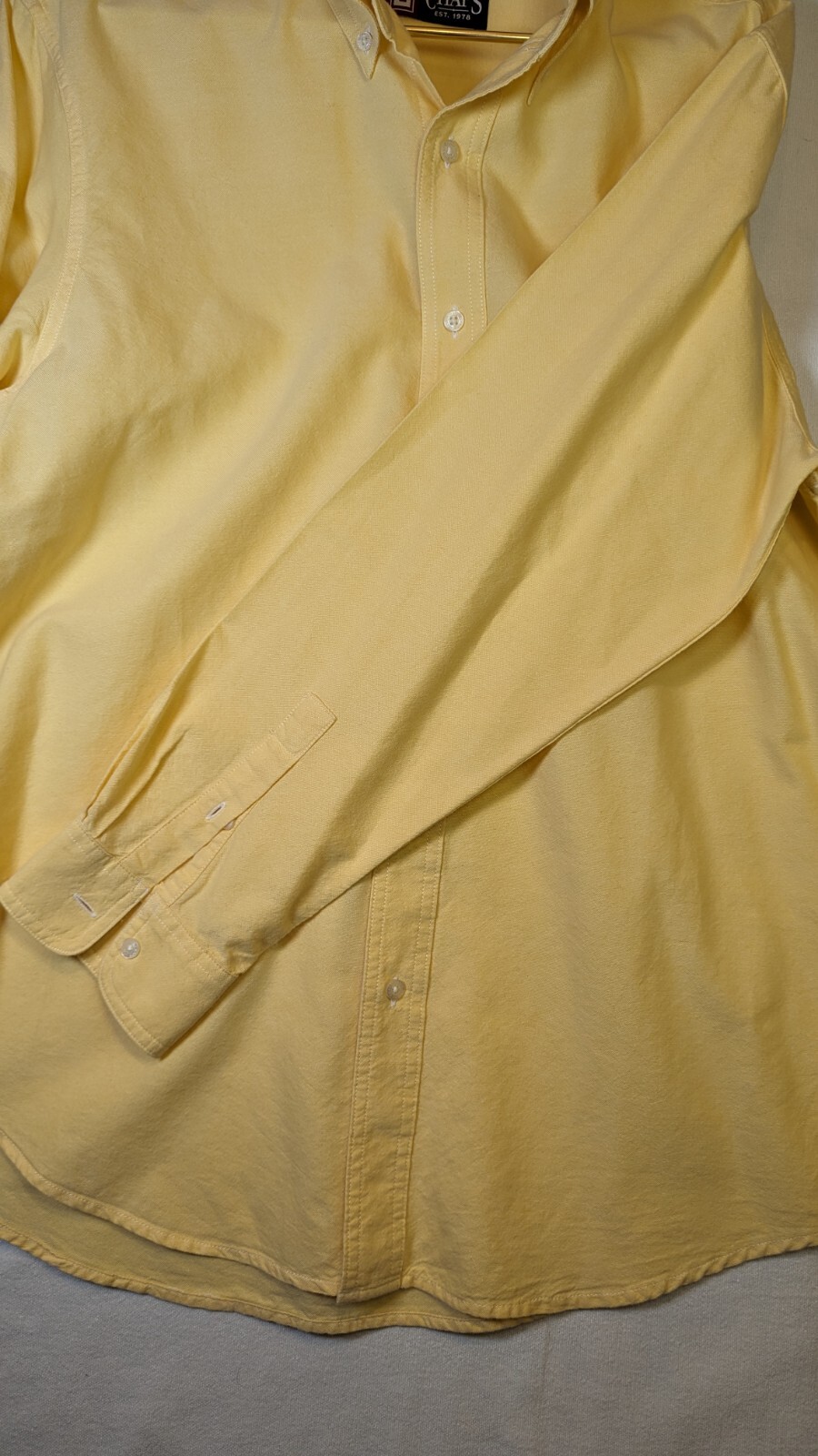 Chaps Solid Yellow 100% Cotton Large Long Sleeve … - image 5