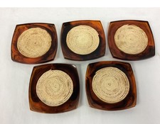 Vintage MCM Lucite Coaster Set Of 5 Tortoise ...