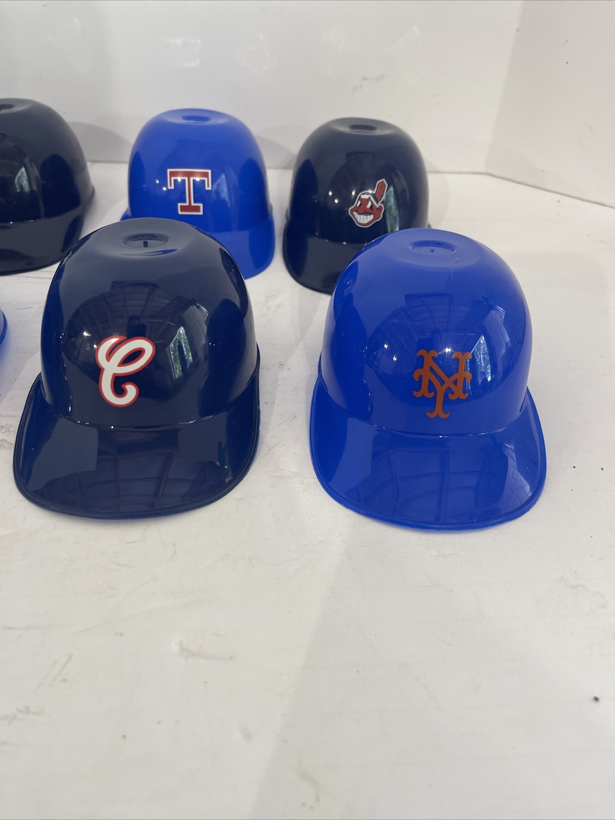 (9) Vintage 80's LRICH Baseball Mini Helmets Plastic MLB Hats Set of 9