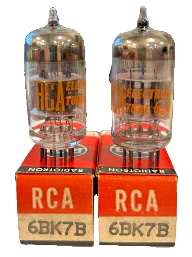 Pair RCA 6BK7B Medium-Mu Twin Triode - NOS/NIB -   Tested GOOD on Hickock 539B