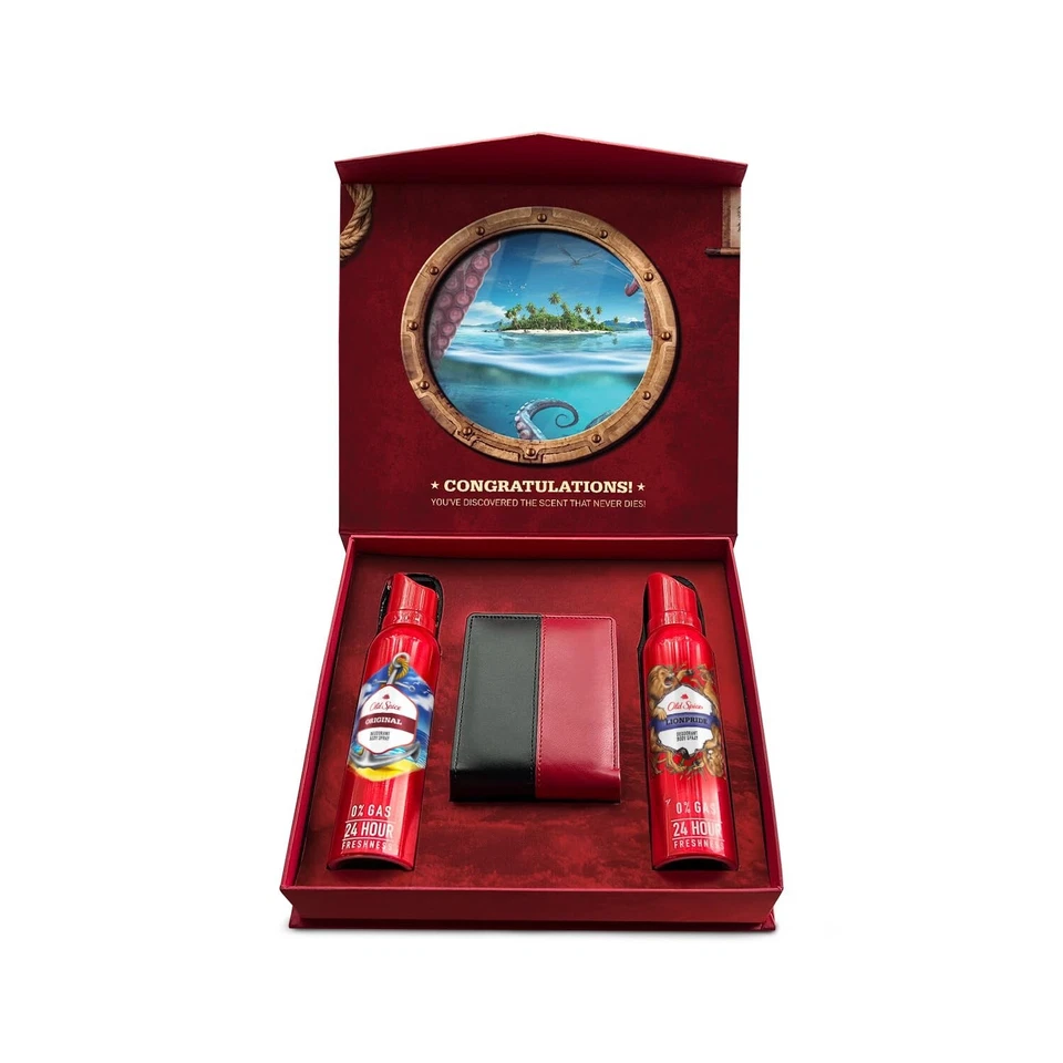 Antigua caja de regalo de especias original y desodorante Lionpride 140 ml x2 + billetera | Sin spray de gas Foto 3 de 4