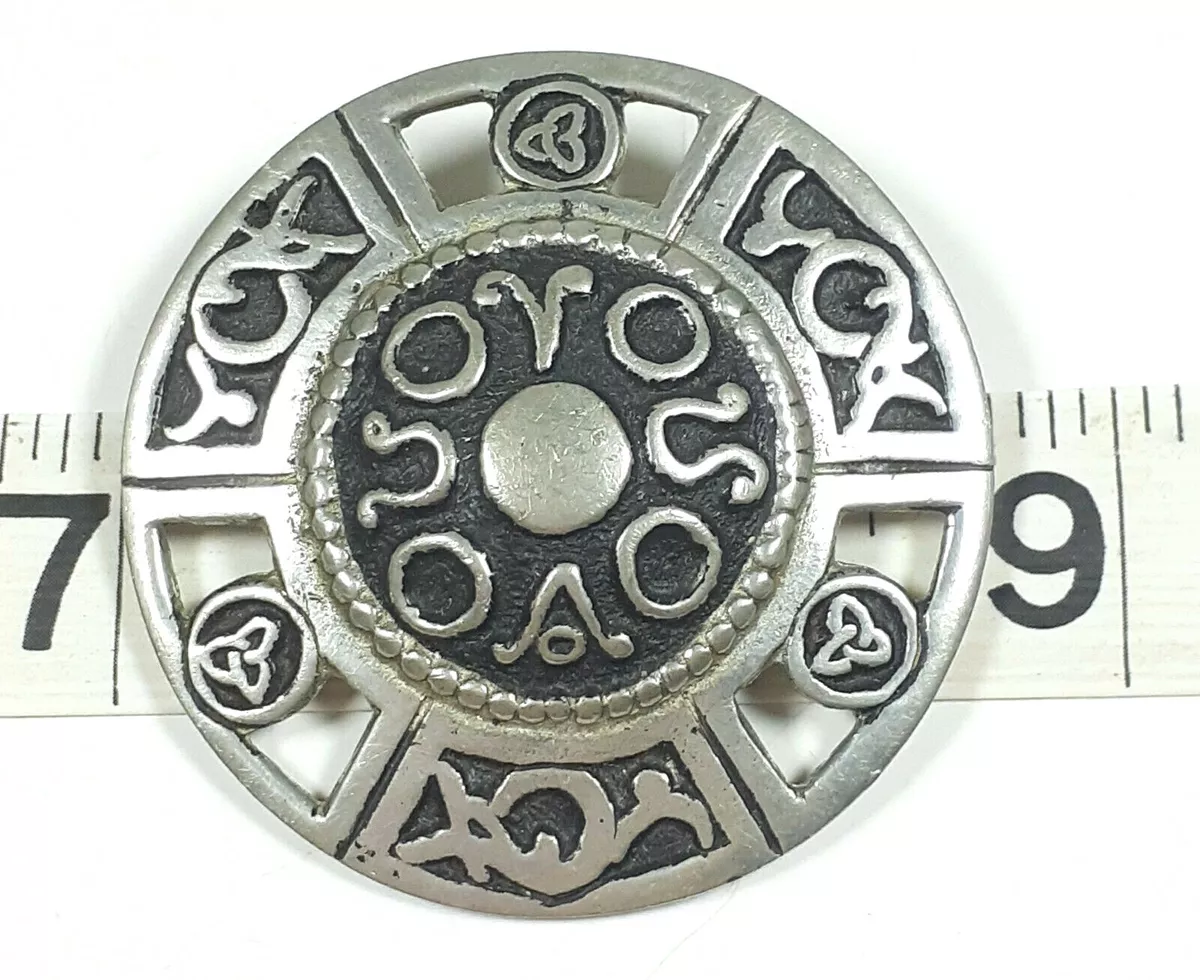 St justin pewter brooch deals