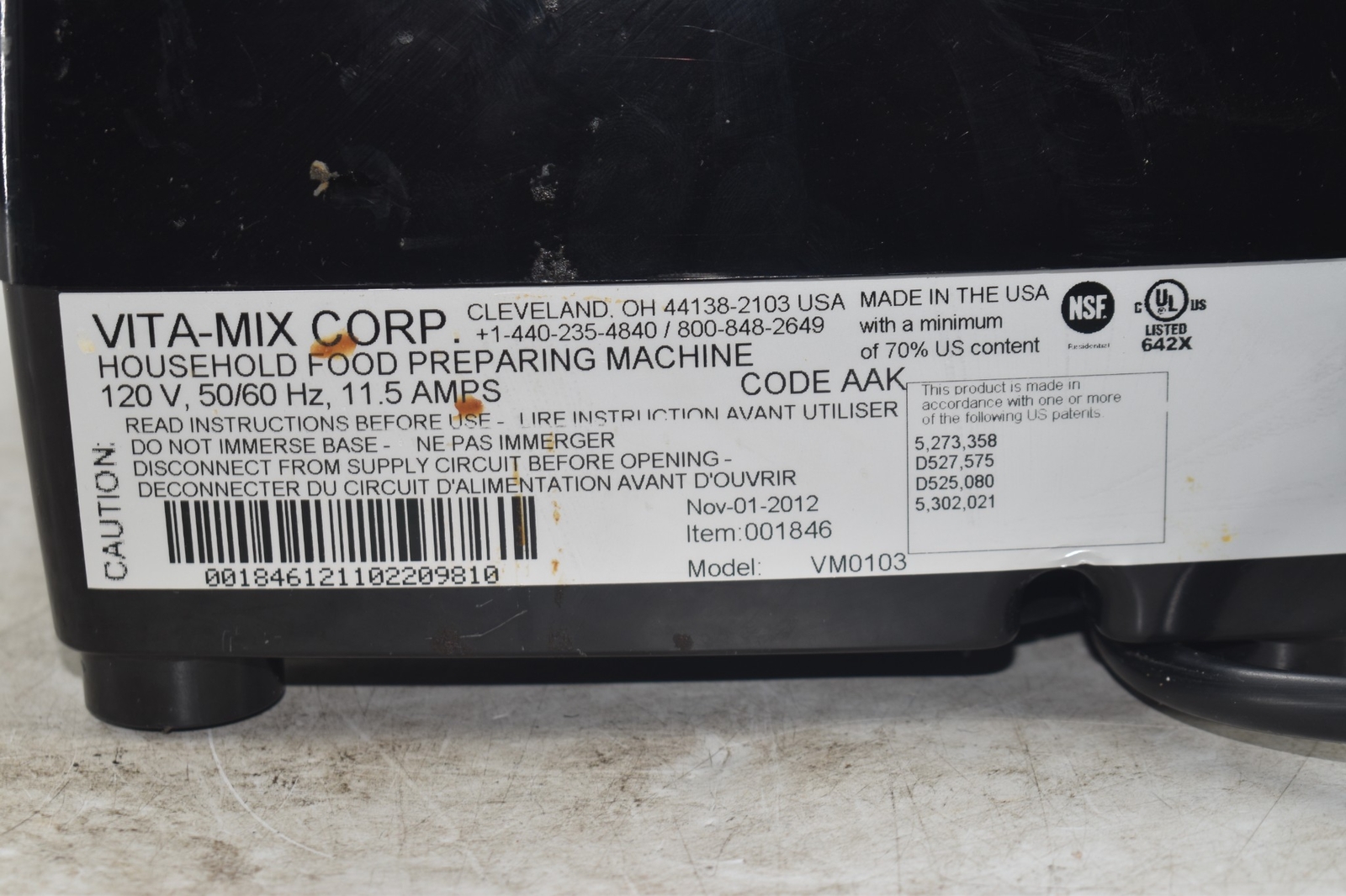 Vitamix 5200 Blender ModelVM0103 W/ 48oz Pitcher Tested (4260A) eBay