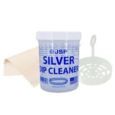 Sterling Silver Dip Cleaner Tarnish Remover 925 Jewelry Cleaning 8oz w/ Cloth