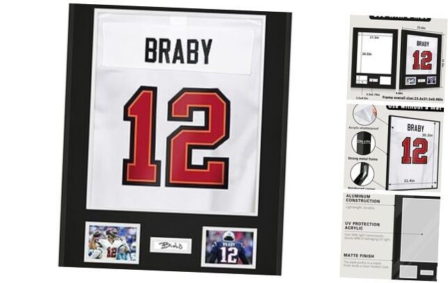 Jersey Frame Display Case Lightweight & Durable Metal Jersey Aluminum 1 Pack-image