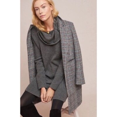 Anthropologie Sonoran Wool Cowl Neck Sweater Dress