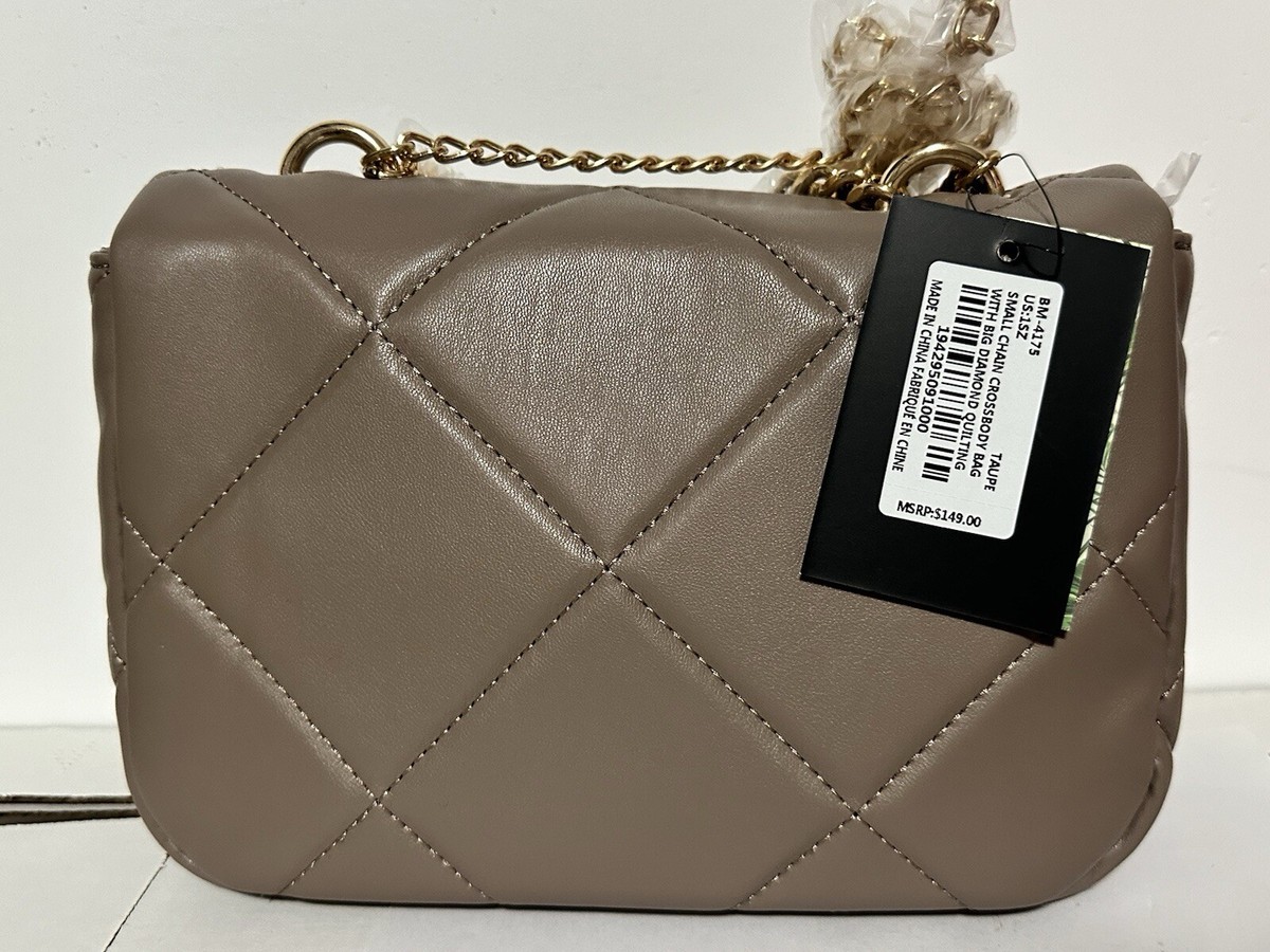 Badgley Mischka Vegan Leather Quilted Bag Beige Taupe $149  display picture 2