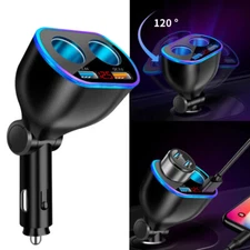 LED 2 Way Car Cigarette Lighter Socket Splitter Dual USB Charger Adapter JQ