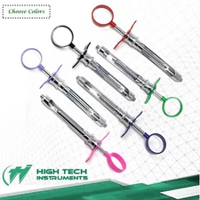 6 Premium Quality Dental Aspirating Syringe Dental Instruments 1.8cc Pick Color
