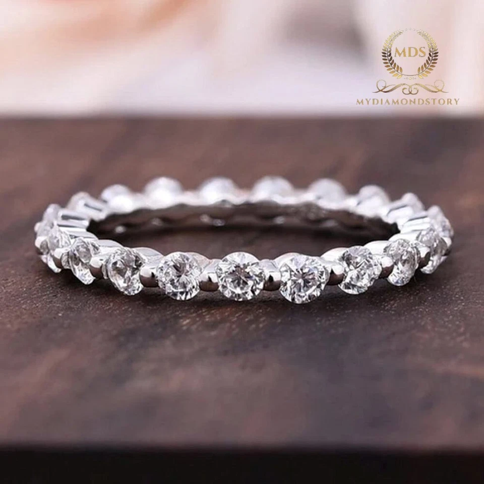 3 Carat Pear Cut Moissanite Trio Set Engagement Ring Solid 14K White Gold VVS1 - Image 4 of 4