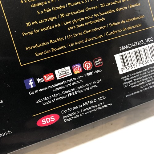 Juego de 33 bolígrafos de caligrafía Mont Marte con bolígrafos tinta introducción libro y estuche NUEVO - Imagen 8 de 13