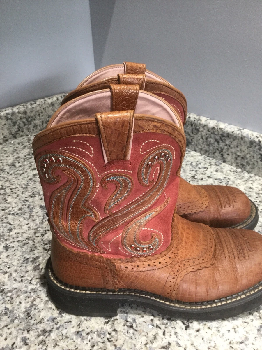 BROWN LEATHER ARIAT JAZZ COWGIRL WESTERN WOMENS BOOTS 7 US 37.5