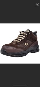 skechers men's relaxed fit cankton lace steel toe work shoes