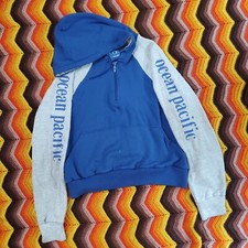 SMALL men's vtg 80s 90s Ocean Pacific OP Hoodie Sweatshirt surfer acrylic G312