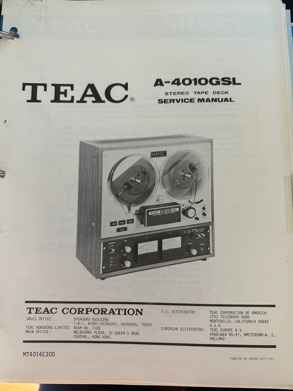 TEAC Service Manuals Audio eBay