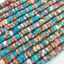 3x6mm Colourful Natural Sediment Jasper Heishi Spacer Beads for Jewelry Making