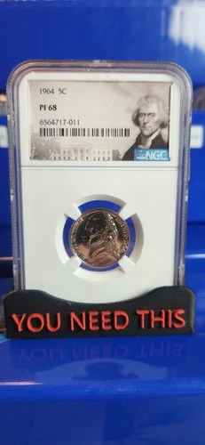 1964 Jefferson Nickel NGC PF68 — Proof — Brilliant Cameo Quality