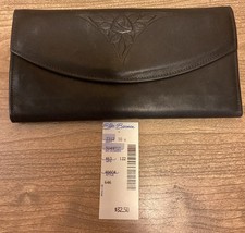 Vintage Blk ROLFS Women s Wallet With Checkbook Cover Cowhide Embossed Rose