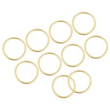 Metal O Ring Buckles 35mm ID 3mm Thick 10pcsWelded Zinc Alloy Round Rings Gold