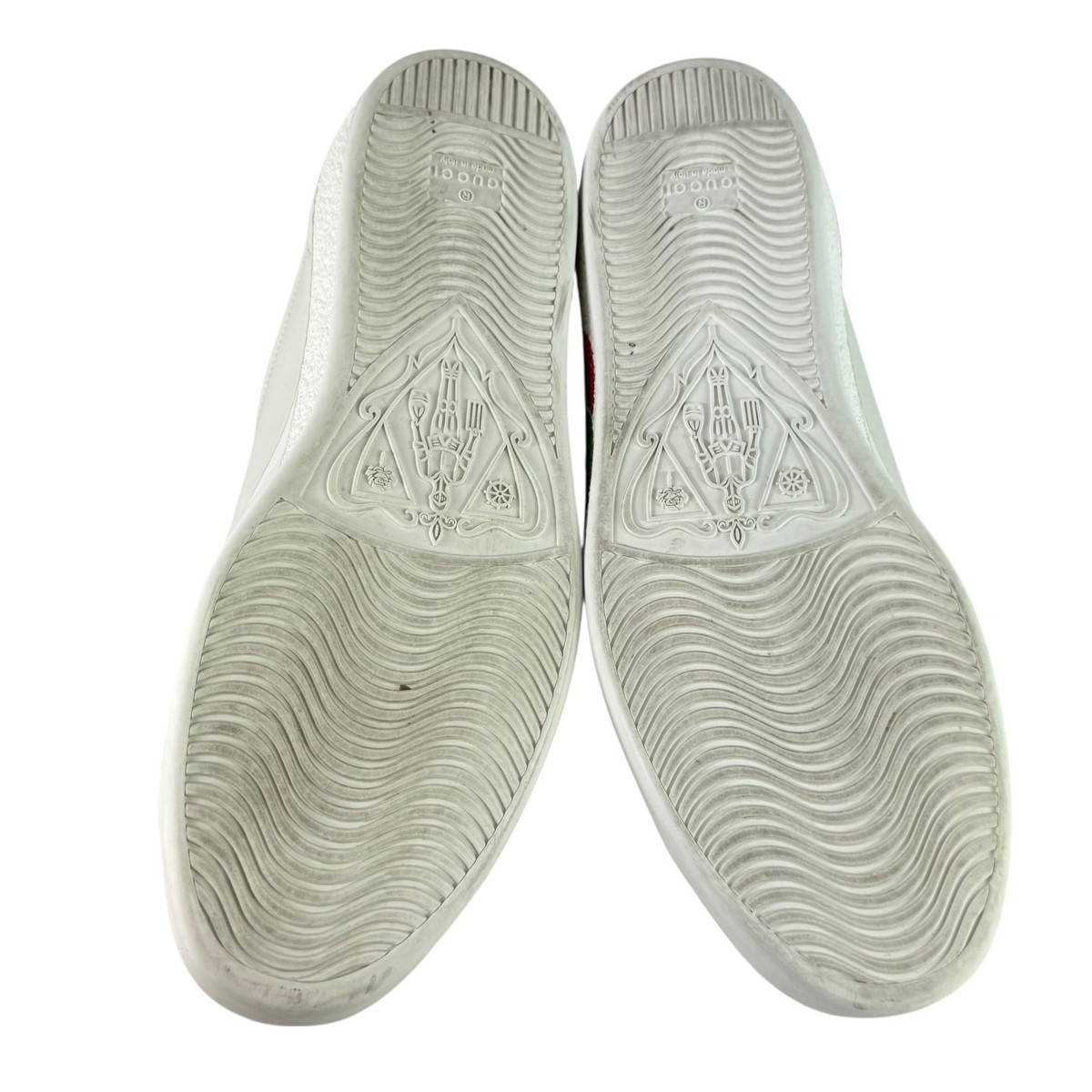 GUCCI 576136 White Leather Interlocking GG Ace Men's Sneakers