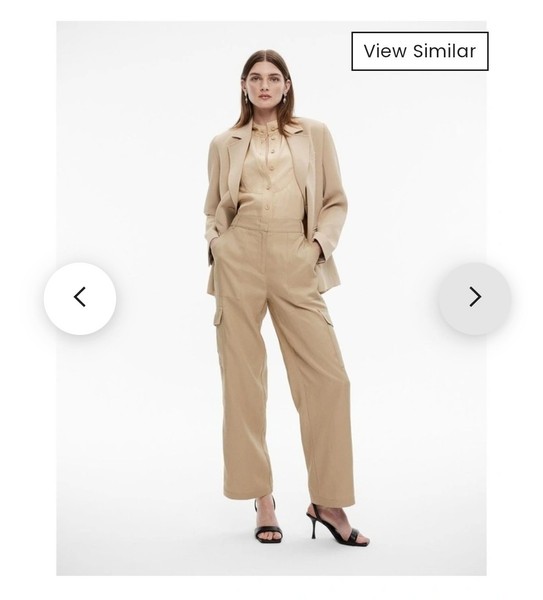Women's size 8 'WITCHERY' Gorgeous sand wide leg cargo pants trousers - EUC