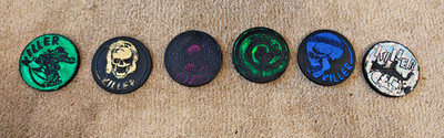 WCF-WORLD POG FEDERATION-KINIS/Slammers-KILLERS-Vintage 90s Pogs-Plastik 6 Stück