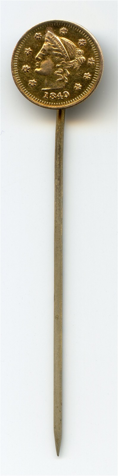 GOLD - 1849 $1 British Columbia / California Gold / Greene 320 / Stickpin