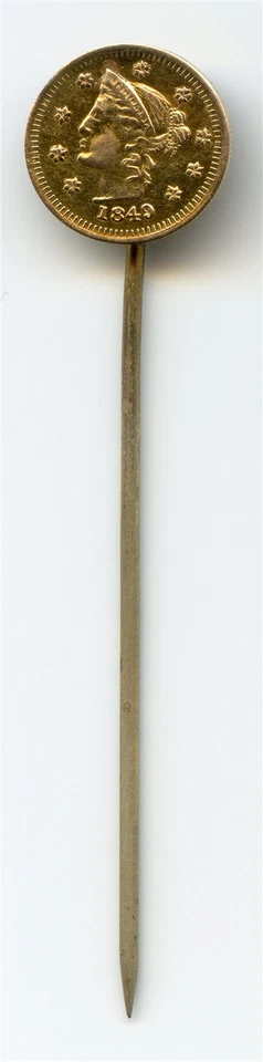 GOLD - 1849 $1 British Columbia / California Gold / Greene 320 / Stickpin - Image 3 of 4