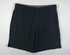 Speedo Tech Volley Board Shorts Men's Large Black Pull On Hydroliner Swim Trunks