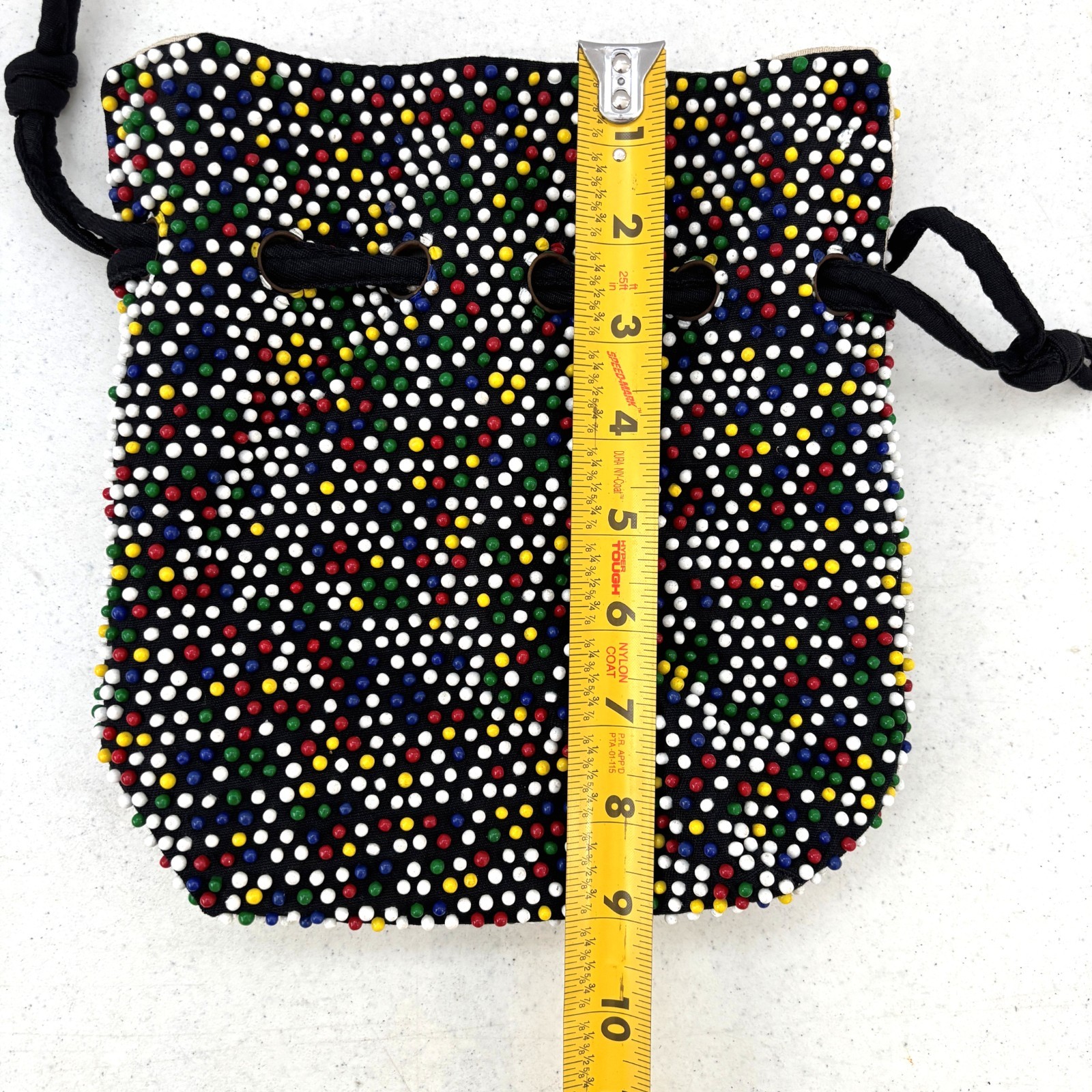 Candy Dot Drawstring Purse Reversible Vintage 60s… - image 5