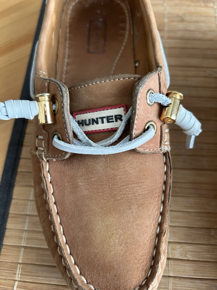 Hunter Willemberg коричневая замша лодка палуба туфли плоскостях мокасины женский размер 7 - Изображение 2 из 4