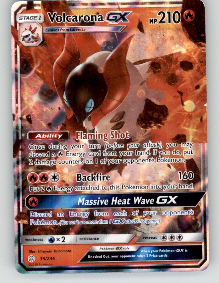 Pokemon Sun & Moon Cosmic Eclipse Volcarona GX HP