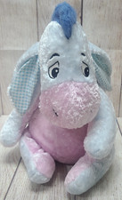 Winnie the Pooh and Friends Plush Spring Eeyore Stuffed Animal Blue Pink Check