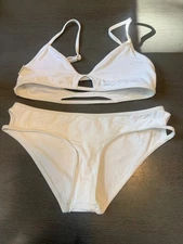 missing label NEW white cut out  L SPACE two piece swimsuit bikini  size small