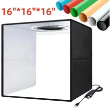 16in LED Photo Studio Light Box Portable Folding Photography Shooting Tent Kit